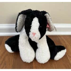 Mary Meyer BOBBIE BUNNY Rabbit Flip Flops Plush Black White Bean Bag Vintage NWT